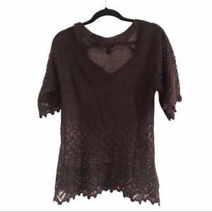 Crochet brown top H&M